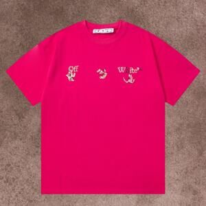 Off-white Men's  Pink Short Sleeve T-Shirt